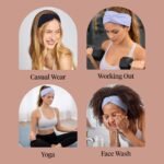 Kitsch Wide Headbands for Women Non Slip - Running Headbands for Girls, Ideal for Working Out, Yoga, Gym, or Lounging | Stretchy Head Bands | Fashion Hair Accessories - Garden Bouquet, 2pcs - Image 6