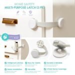 Regalo Safety Multi-Purpose Baby Proofing Latch, Child Proof Cabinet & Fridge Lock with 3M Adhesive Stickers (3 Pack) - Image 7