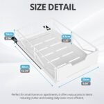 ZOINLIY Pull Out Cabinet Organizer, Pantry Slide Out Drawer Organizer with Adhesive Strips, Heavy Duty Under Sink Organizer, Storage and Organization for Kitchen, Bathroom, 15.7" D x 9.8" W x 4" H - Image 3