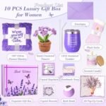 Lavender Gifts for Women Purple Birthday Gifts for Women Self Care Gift Get Well Soon Sympathy Gift Relaxing Spa Gifts Baskets Care package for Her Mom Girlfriend Wife Sister Friend - Image 3