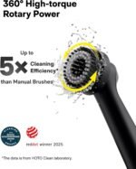 HOTO Wand™ Cordless Spin Scrubber, Electric Rechargeble Grout Cleaning Brush, IPX7 Waterproof Bathroom Scrubber, 12 Replaceable Brush Heads Version Power Scrubber for Grout, Tiles, Corners, Crevices - Image 3