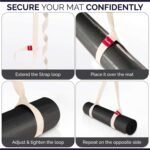Yoga Mat Straps 2 in 1 - Cotton - Adjustable anti-slip straps for yoga, pilates, stretching, for carrying mats - Image 6