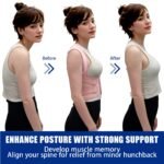 Posture Corrector for Women and Men - Adjustable Back Brace for Pain Relief - Enhances Posture and Provides Lumbar Support - Upper and Lower Back Straightener - Breathable Back Support (Pink, Medium) - Image 3