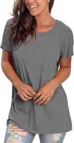 Saloogoe Womens Loose Fit Tshirts Short Sleeve Summer Tops Casual Workout Yoga Tunic T Shirts Tops - Image 4