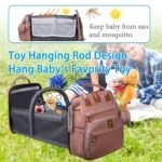 Jeryswet Baby Diaper Bags with Changing Station, Waterproof Large Capacity Diaper Bag Backpack for Moms Dads with USB Charging Port and Stroller Straps, Baby Shower Gifts, Pink - Image 3