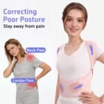 Back Brace Posture Corrector for Women And Men Support Straightener Scoliosis Upper Highest Rated Hunchback Thoracic Device Straps Upright Full Shoulder Fixer Body Poster Trainer Pink Medium - Image 3