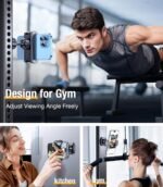 Coolpow Magnetic Phone Holder for Gym【Strong Magnets】 Tripod Mount Ring Gym Magnetic Phone Holder Attach to Metal Surface, Gym Accessories for Men Women Essentials for All Smartphones 4.7-7" - Image 4