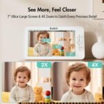 7" 1080P Full HD Video Baby Monitor No WiFi,100 Hrs 5000mAh Battery Runs 4 Days,4X Zoom,Remote 355° Pan-Tilt,2-Way Talk with Temp Alert/Lullabies/VOX - Image 3