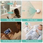 7" 1080P Full HD Video Baby Monitor No WiFi,100 Hrs 5000mAh Battery Runs 4 Days,4X Zoom,Remote 355° Pan-Tilt,2-Way Talk with Temp Alert/Lullabies/VOX - Image 5