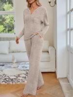 LILLUSORY Womens 2 Piece Lounge Sets Winter Outfits 2026 Sweatsuit Matching Pjs Airport Vacation Travel Fall Pajamas Fashion - Image 4