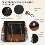 RAINSMORE Crossbody Bag for Women, Waterproof Leather Crossbody Purses Lightweight Handbags Shoulder Bag Travel Purse - Image 5
