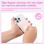 4Pack Silicone Suction Phone Case Mount, Silicon Adhesive Smartphones Stand Sticky, Hands-Free Phone Accessories Holder for Selfies and Videos (Black & White & Translucent & Light Pink) - Image 6