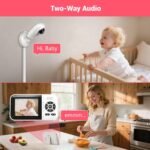 Video Baby Monitor with App & Screen 1080P Camera,Smart AI Cry Detection&Face Detection,8 Lullabies,2 Way Talk,Night Vision,Wall Mount,Support Smart Watch,Temperature Monitoring - Image 6