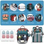 Jeryswet Baby Diaper Bags with Changing Station, Waterproof Large Capacity Diaper Bag Backpack for Moms Dads with USB Charging Port and Stroller Straps, Baby Shower Gifts, RGB - Image 6
