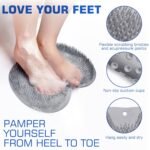 Shower Foot Scrubber Mat Back Washer Exfoliating Bath Wash Pad Wall Mounted Slip Suction Cups for Use in Cleaner Men and Women - Image 3