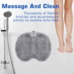 Shower Foot Scrubber Mat Back Washer Exfoliating Bath Wash Pad Wall Mounted Slip Suction Cups for Use in Cleaner Men and Women - Image 6