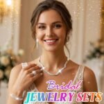 Unicra Silver Rhinestone Bridal Wedding Jewelry Set Crystal Necklace Earrings Sets Formal Costume Jewelry for Women and Brides - Image 4
