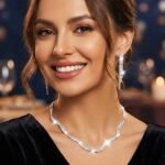 Unicra Silver Rhinestone Bridal Wedding Jewelry Set Crystal Necklace Earrings Sets Formal Costume Jewelry for Women and Brides - Image 7