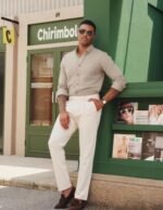 PJ PAUL JONES Mens Classic Fit Linen-Cotton Shirt Button Down Long Sleeve Casual Business Shirts - Image 3