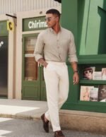 PJ PAUL JONES Mens Classic Fit Linen-Cotton Shirt Button Down Long Sleeve Casual Business Shirts - Image 4