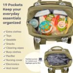 RUVALINO Diaper Bag Backpack - Multifunction Travel Back Pack Maternity Baby Changing Bags, Diaper Changing Totes, Large Capacity, Waterproof and Stylish, Baby Travel Essential, Army Green - Image 5