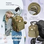 RUVALINO Diaper Bag Backpack - Multifunction Travel Back Pack Maternity Baby Changing Bags, Diaper Changing Totes, Large Capacity, Waterproof and Stylish, Baby Travel Essential, Army Green - Image 6