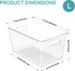 Vtopmart Clear Plastic Pantry Organizer Bins, 8 PCS Food Storage Bins with Handle for Refrigerator, Fridge, Cabinet, Kitchen, Countertops, Cupboard, Freezer Organization and Storage, BPA Free, Large - Image 3