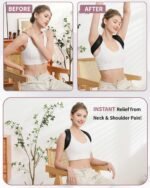 Upper Back Brace Posture Corrector For Women,Lightweight Back Straightener Posture Corrector,Adjustable Upper Back Support,Clavicle Brace For Round Shoulder & Hunchback (Medium) - Image 3