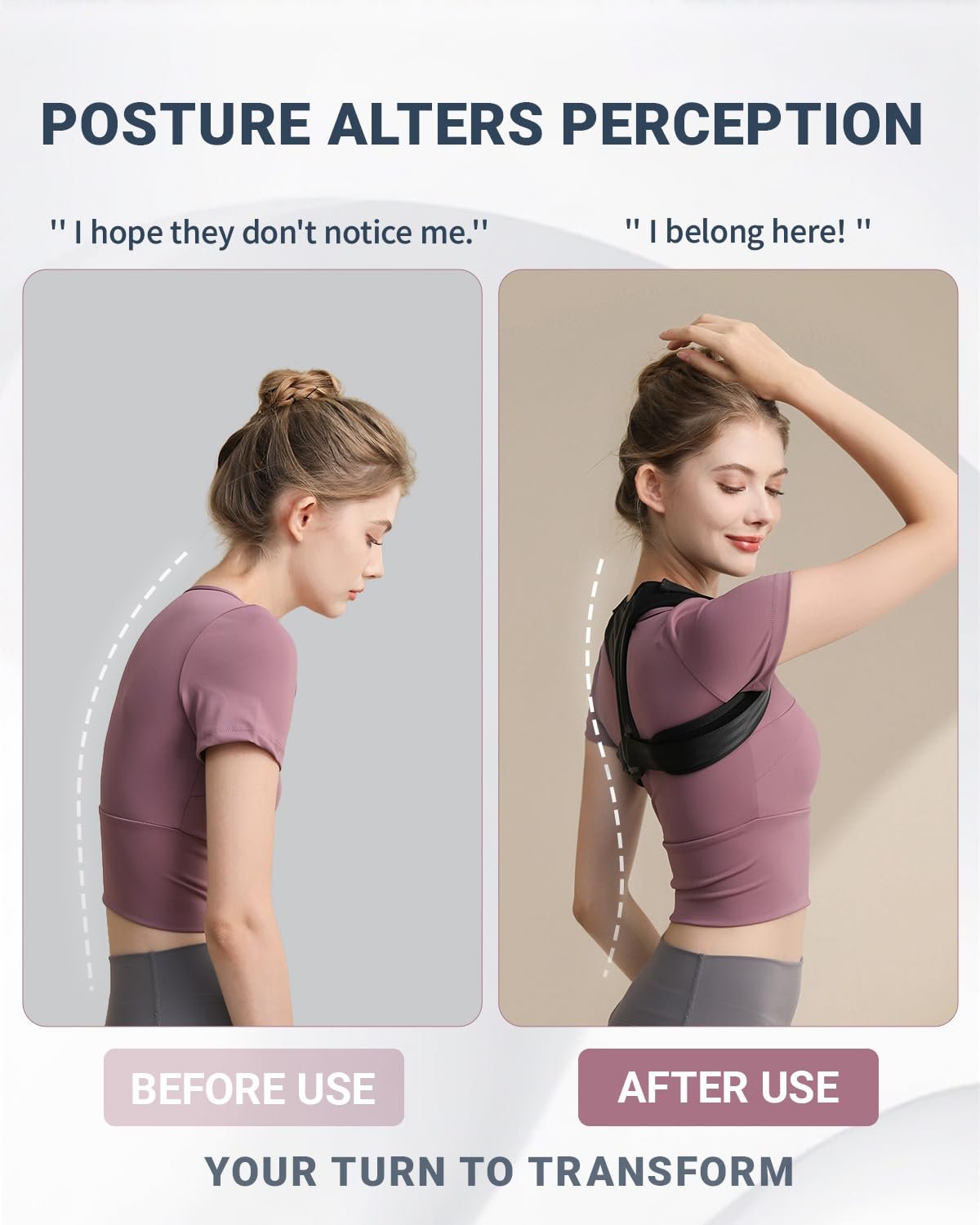 Upper Back Brace Posture Corrector For Women,Lightweight Back Straightener Posture Corrector,Adjustable Upper Back Support,Clavicle Brace For Round Shoulder & Hunchback (Medium) - Image 3