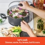 bella Cookware Set with Glass Lids with Nonstick, PFOA Free and Scratch Resistant Surface, Aluminum Bakeware, Pots and Pans, Storage Bowls & Utensils, Compatible with All Stovetops, 21 Piece, Gray - Image 5