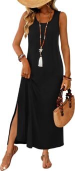 WIHOLL Maxi Dress Summer Dresses 2026 Beach Vacation Clothes Sleeveless Sundresses with Pockets Boho S-3XL - Image 3