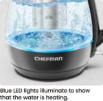 Chefman Electric Kettle with Tea Infuser, Compact 1L (4 Cups), 1500W, Removable Lid for Easy Cleaning, Boil-Dry Protection, Stainless Steel Filter, BPA Free, Auto Shut Off, Small Electric Tea Kettle - Image 4