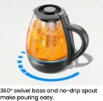 Chefman Electric Kettle with Tea Infuser, Compact 1L (4 Cups), 1500W, Removable Lid for Easy Cleaning, Boil-Dry Protection, Stainless Steel Filter, BPA Free, Auto Shut Off, Small Electric Tea Kettle - Image 5