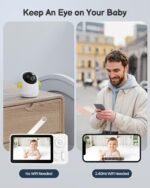 Baby Monitor with Camera and Audio WiFi/No WiFi: Baby Monitor WiFi Smartphone APP Control NightVision 4.3' Screen Smart Video Baby Monitor with Remote PTZ 2-Way Talk Motion & Cry Alert(Only 2.4G WiFi) - Image 5