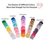 BeeVines Hair Scrunchies, Satin Silk Scrunchies, Silky Curly Hair Accessories for Women, Hair Ties Ropes for Teens, Girl’s Birthday Thanksgiving Christmas Gift, 60 Pack - Image 3
