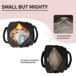 Small Diaper Bag Tote, Crossbody Diaper Bag Mini Purse with 8 Pockets, Travel Baby Bag for boys & Girls, 2 Insulated Pockets, Black - Image 5