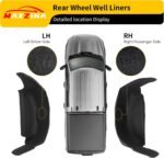 Rear Wheel Well Liners Compatible with 2021-2025 Ford F150 (Not for Raptor) Rear Wheel Arch Liners No Drilling Well Guards Tire Inner Fenders for 2024 F-150 Replacement Accessories (2PCS) - Image 3