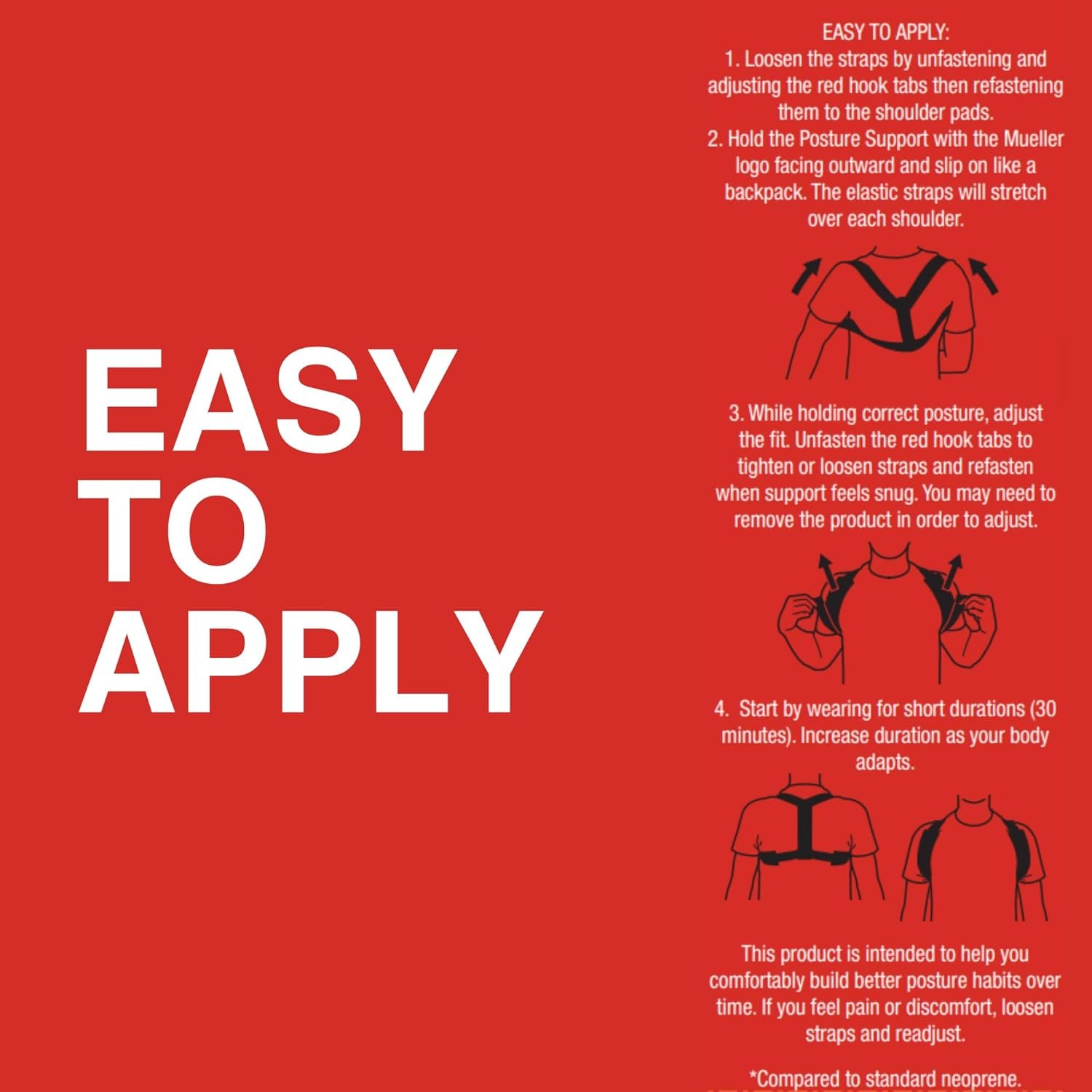 MUELLER Sports Medicine Posture Corrector for Women and Men, Adjustable Back Support for Scoliosis, Kyphosis & Text Neck, One Size, Black - Image 8