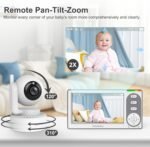 HelloBaby 4.3'' Video Baby Monitor with 30 Hours Battery, Remote Pan-Tilt-Zoom Baby Monitor No WiFi, Baby Monitor with Camera and Audio, Night Vision, ECO Mode, Two-way Talk, 8 Lullabies, 1000ft Range - Image 4