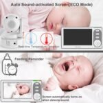 HelloBaby 4.3'' Video Baby Monitor with 30 Hours Battery, Remote Pan-Tilt-Zoom Baby Monitor No WiFi, Baby Monitor with Camera and Audio, Night Vision, ECO Mode, Two-way Talk, 8 Lullabies, 1000ft Range - Image 5