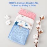 Maliton Muslin Baby Burp Cloths 6 Pack Large 20''x10'' 100% Cotton Burp Rags Absorbent and Soft 6 Layers Muslin Cloth Baby Essentials for Newborn(Animals and Cars, Pack of 6) - Image 4