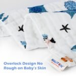 Maliton Muslin Baby Burp Cloths 6 Pack Large 20''x10'' 100% Cotton Burp Rags Absorbent and Soft 6 Layers Muslin Cloth Baby Essentials for Newborn(Animals and Cars, Pack of 6) - Image 5