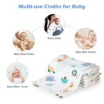 Maliton Muslin Baby Burp Cloths 6 Pack Large 20''x10'' 100% Cotton Burp Rags Absorbent and Soft 6 Layers Muslin Cloth Baby Essentials for Newborn(Animals and Cars, Pack of 6) - Image 7