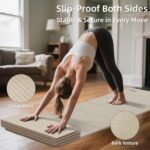 1/2 Inch Extra Thick Yoga Mat Pilates Equipment, 69"x24" Odorless Workout Mats for Home Gym, Non-slip Exercise Mats for Women Men Home Workout, Foldable Yoga Mats for Travel Camping Sleeping - Image 5