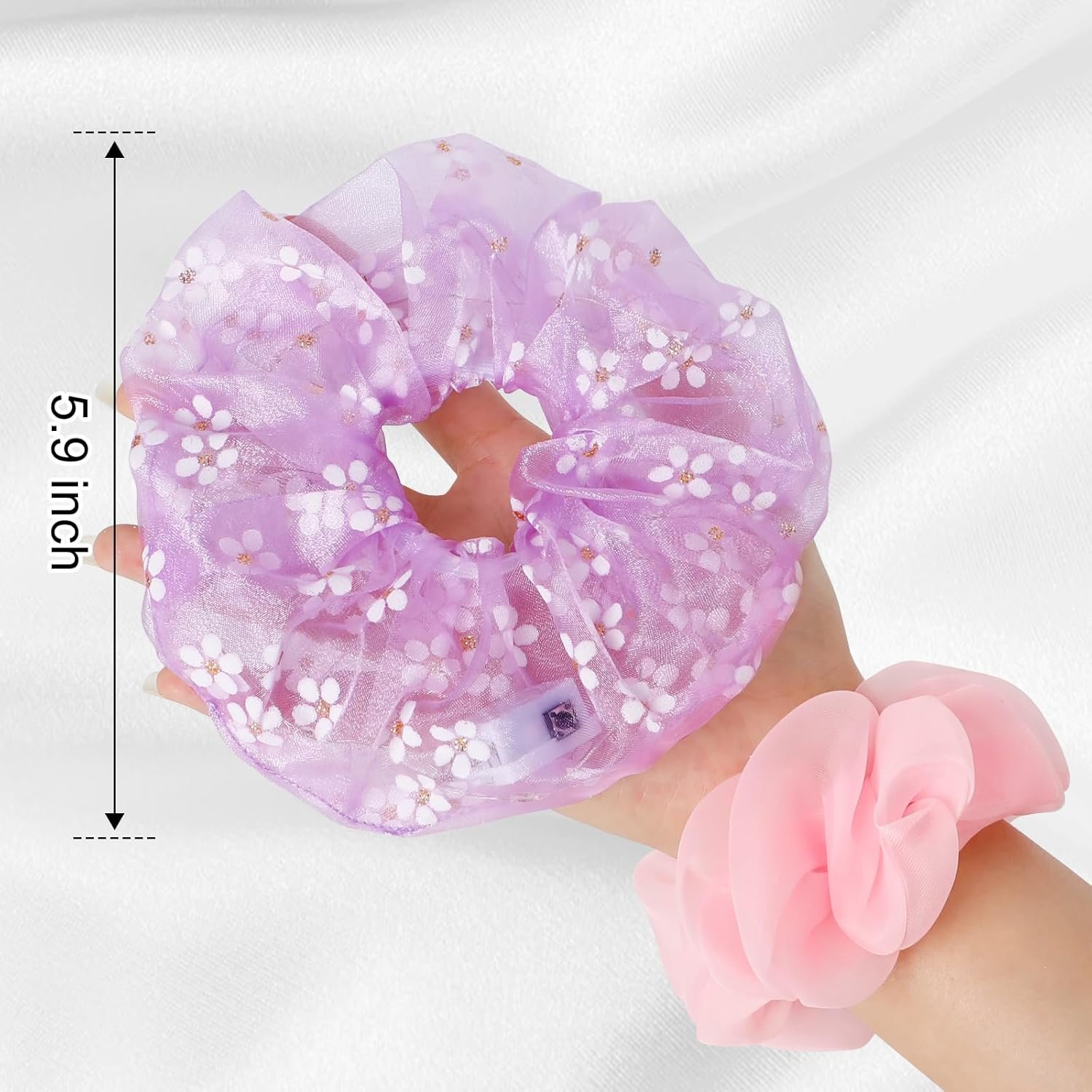 8 Pcs LED Scrunchies for Women - Scrunchy, Light Up Scrunchies for Girls, Colorful Yarn Hair Tie Multi Light Modes, Glow in the Dark Hair Accessories for Christmas Rave Party (#01) - Image 4