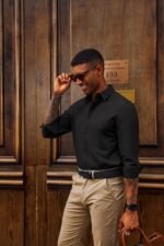 PJ PAUL JONES Mens Dress Shirts Wrinkle Free Stretch Button Down Shirt Casual Long Sleeve Business Shirts - Image 4