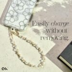 Case-Mate Beaded Phone Charm - Detachable Anti Theft Strap - Hands-Free iPhone Wrist Strap for Women - Phone Chain Wristlet - Fits Galaxy, Pixel and More - Crystal Pearl Gold - Image 8