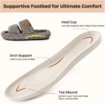 EverFoams Womens Fuzzy Open-toe Slippers Soft Comfy Memory Foam Indoor House Shoes - Image 4