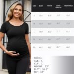 GINKANA Short Sleeve Maternity Tops Shirts Floral Ruched Sides Casual Mama Pregnancy Blouses Clothes - Image 8