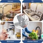BFONS Silicone Faucet Handle Drip Catcher Drying Tray Mat Dish Soap Sponge Holder Accessories Gadgets for Kitchen Counter Bathroom Kitchen Sink Splash Guard -Grey - Image 8